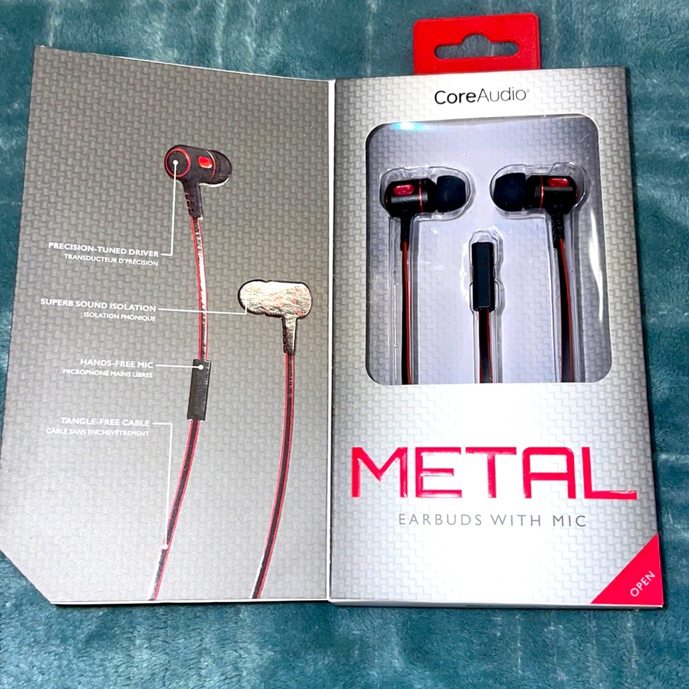 Audio core earbuds with mic. New in box!!
